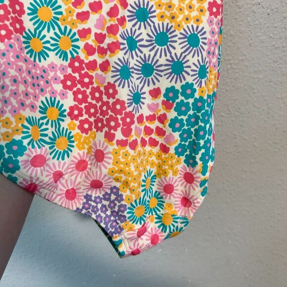 Hanna Andersson Girls Halter One Piece Swim Suit 10 140 Pink Flowers Stripe - Picture 6 of 7